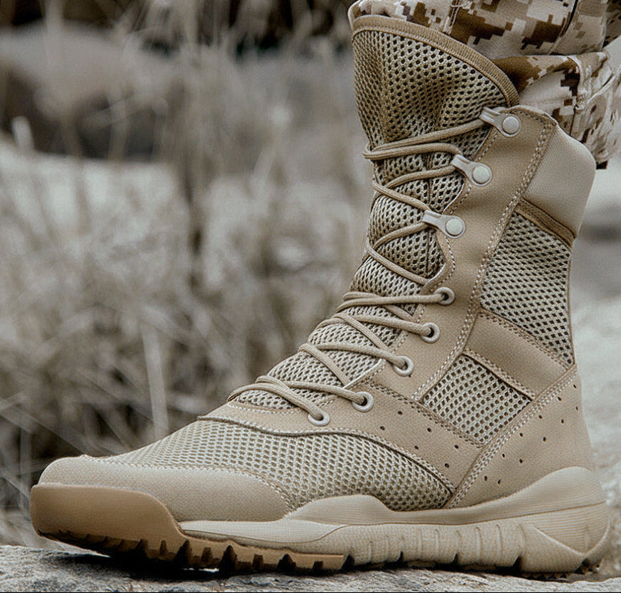 Summer Lightweight Tactical Combat Boots for Men & Women – Breathable Mesh Outdoor Hiking & Training Shoes