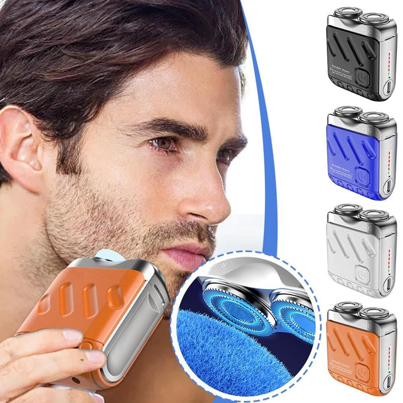 Portable Electric Shaver for Men – Dual Ring Rotary, Rechargeable Travel Shaver