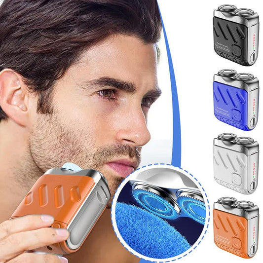 Portable Electric Shaver for Men – Dual Ring Rotary, Rechargeable Travel Shaver